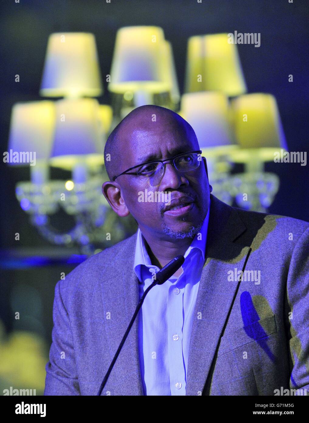 Prince Seeiso of Lesotho delivers a speech at the summer party to mark the 10th anniversary of