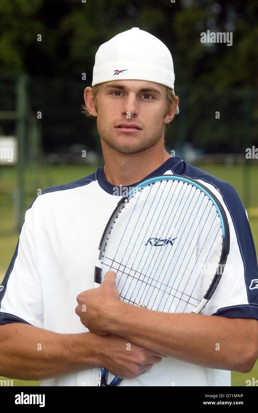 Tennis player Andy Roddick during a photocall to announce the American  Express ACE's fundraiser for Sport Relief, held at the Richmond Lawn Tennis  Club, London. Amex will be donating 25 for every