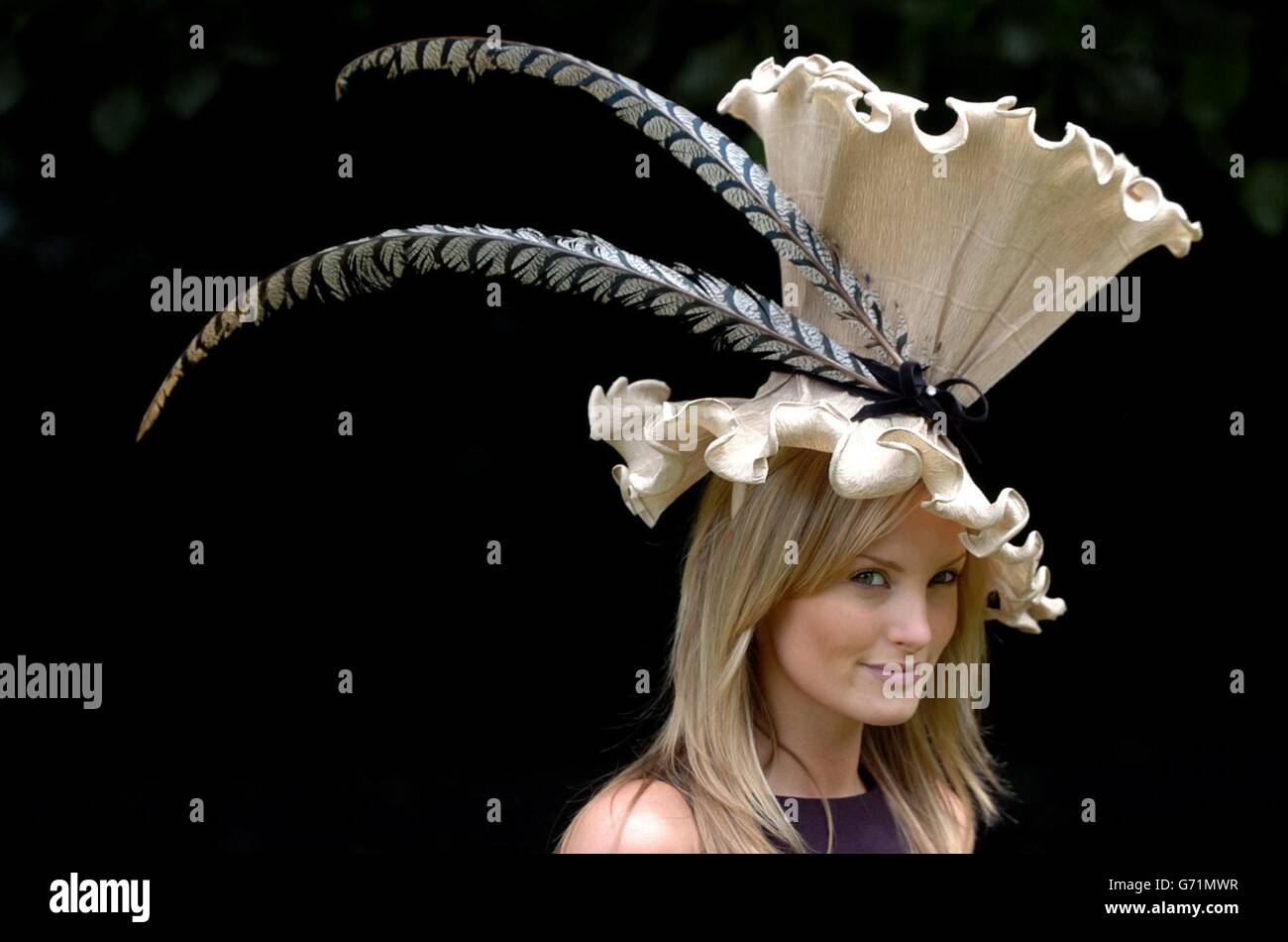 Models promote Irish Derby Stock Photo Alamy