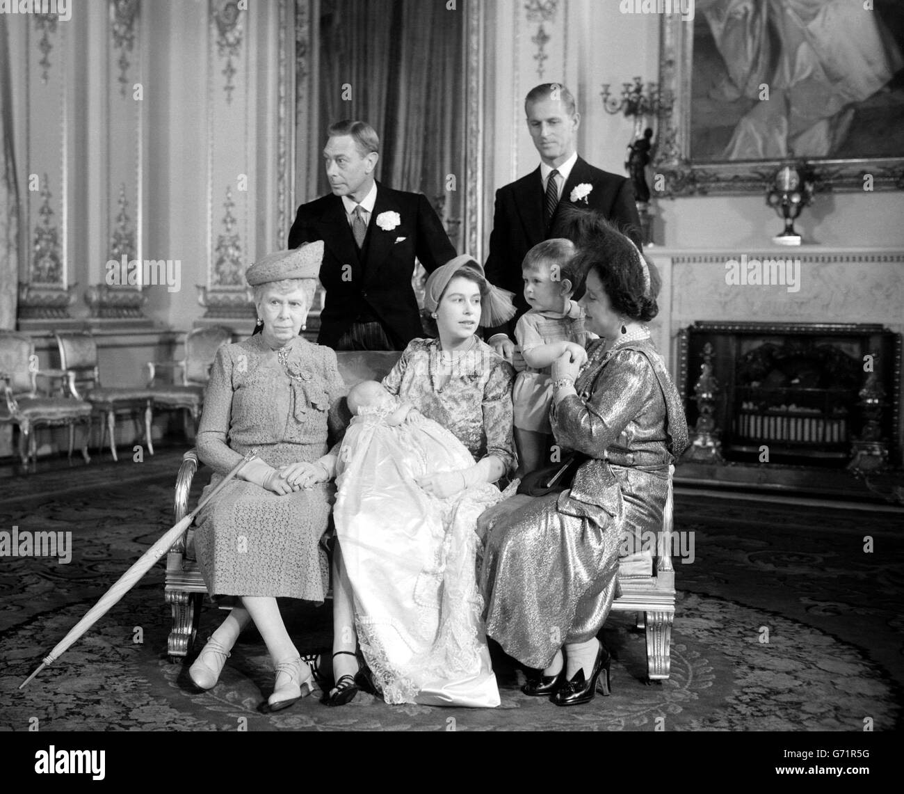 Royalty Princess Anne Christening Buckingham Palace, London Stock
