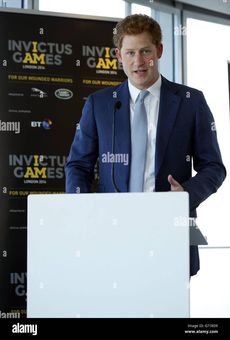 Prince Harry attends the ticket launch of the Invictus Games at an ...