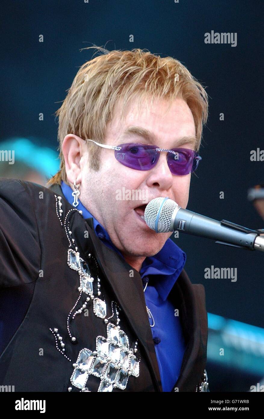 Elton John in concert Stock Photo