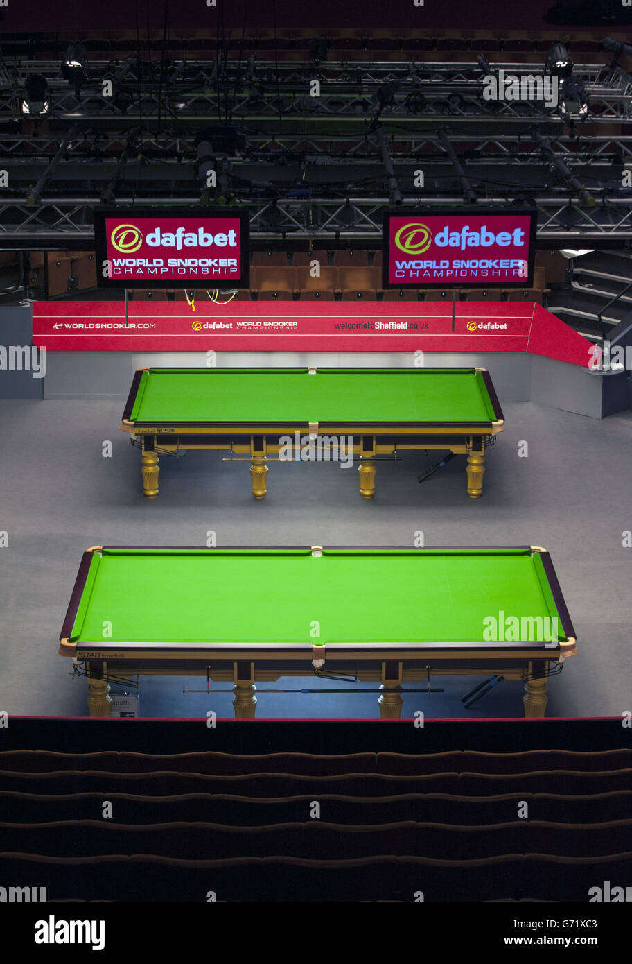 Two tables in crucible dafabet world snooker championships crucible hi