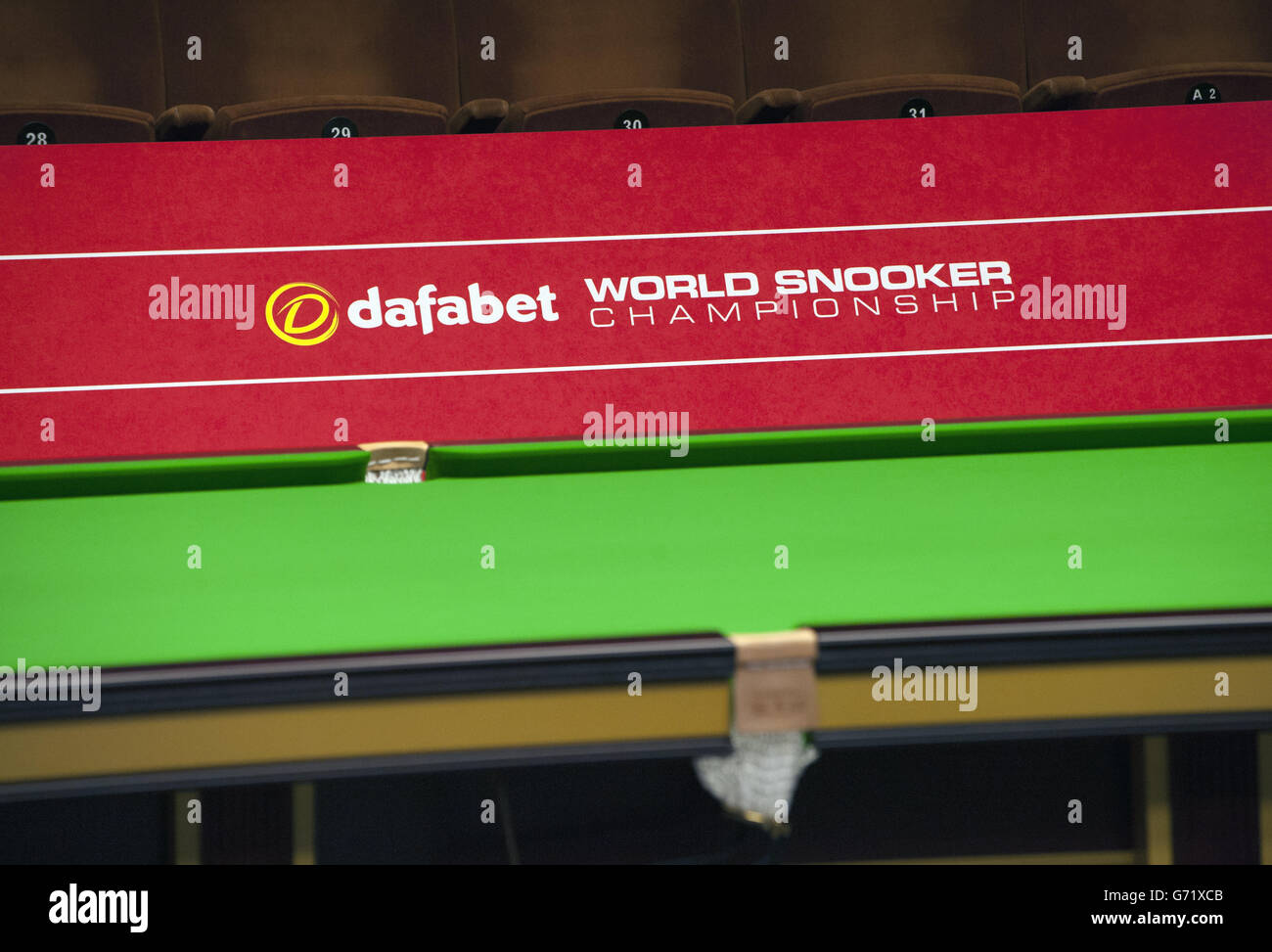 General view table in crucible dafabet world snooker championships crucible hi-res stock photography and images