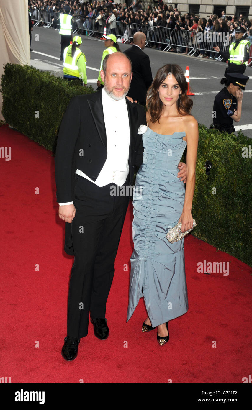 Alexa Chung and guest arriving at the Met Gala event at the Metropolitan Museum of Art in New York USA Stock Photo Alamy