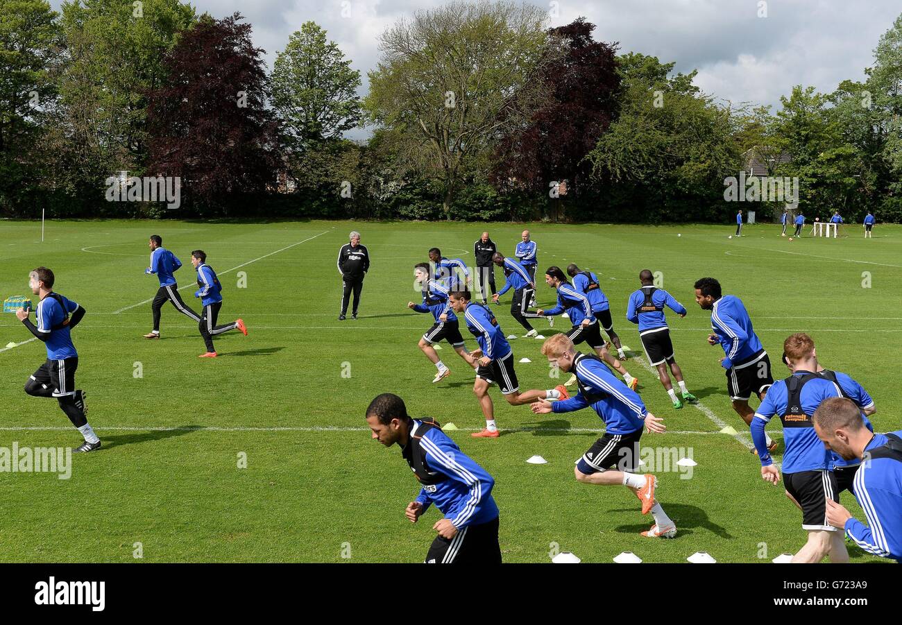 Soccer - Budweiser FA Cup - Final - Hull City Media Day - Training Ground. Hull City players during an open training session at the teams training ground in Cottingham, Hull. Stock Photo