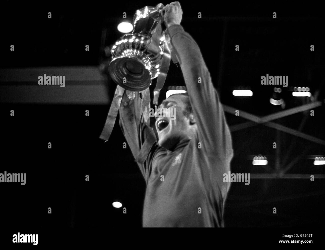 Ron Harris FA Cup. Ron Harris holding the FA Cup after defeating Leeds