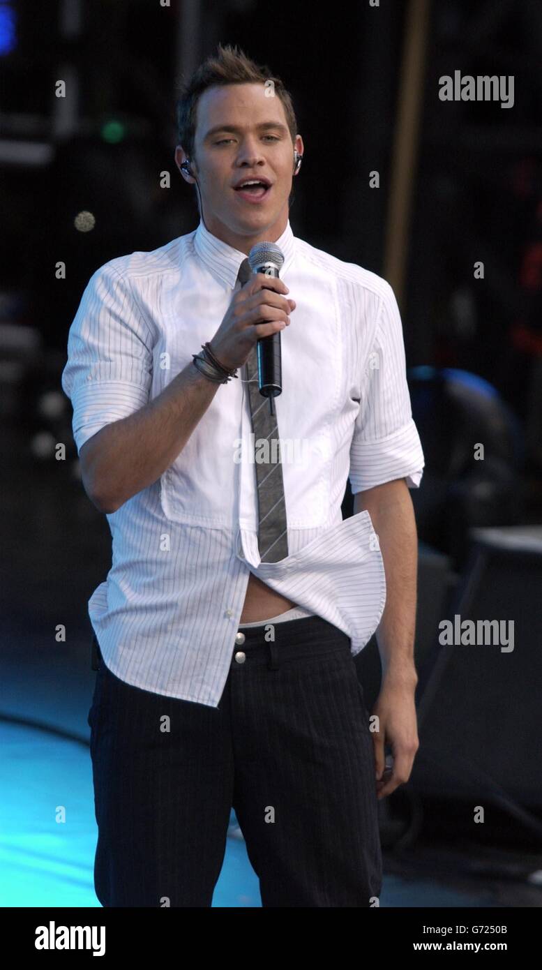 Will Young performs live on stage at the Olympic Torch Concert in The