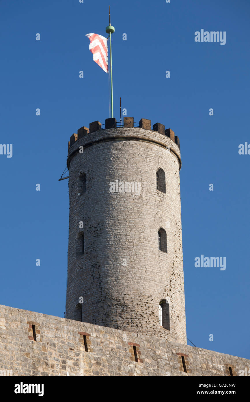 Tower of Sparrenburg castle, Sparrenberg hill, Bielefeld, Ostwestfalen-Lippe region, North Rhine-Westphalia, PublicGround Stock Photo