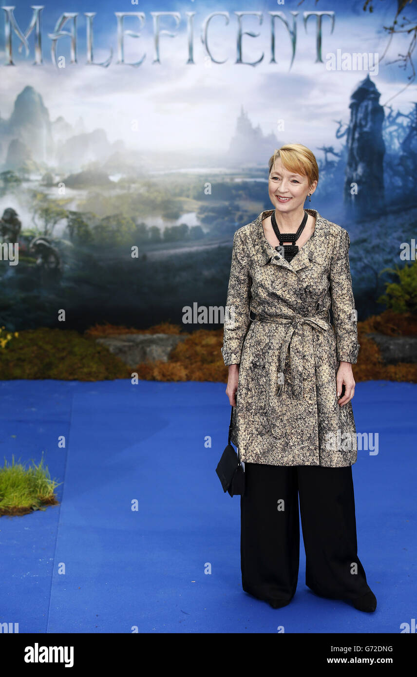 Lesley Manville attending the premiere of Maleficent at Kensington Palace, London. Stock Photo
