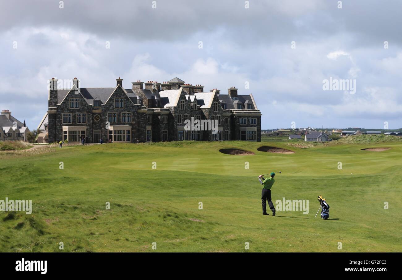 A golfer on the Doonbeg Golf Links course and hotel in Co Clare, as US  tycoon Donald Trump has said he will invest up to 45 million euro  (&pound;36 million) in a