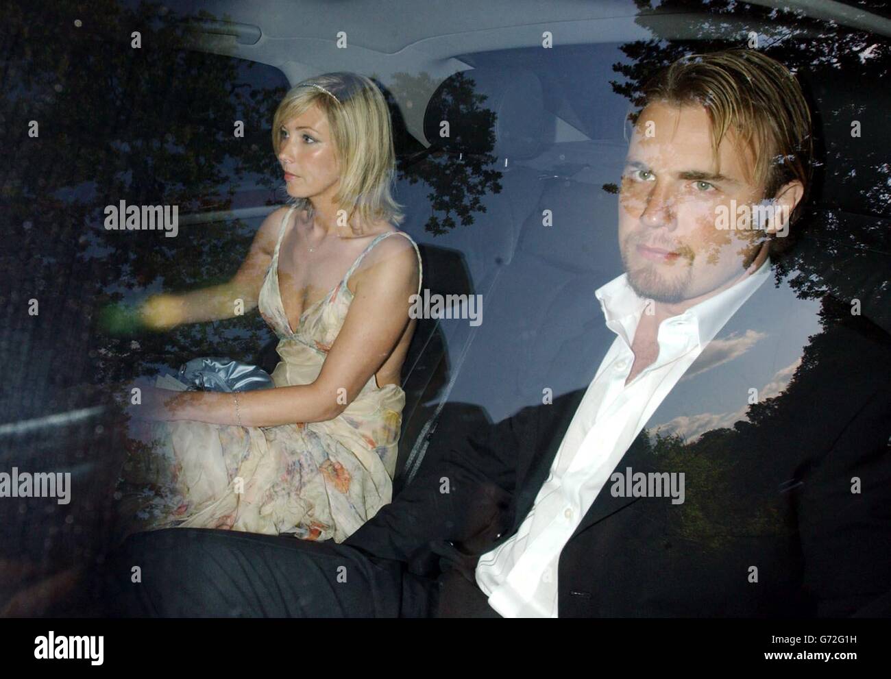 Former Take That singer Gary Barlow and his wife, Dawn arrive for Sir Elton John's White Tie and Tiara Ball at his Berkshire mansion in Woodside, Crimp Hill, Old Windsor. All funds from the exclusive private party go to the Elton John AIDS Foundation. Stock Photo