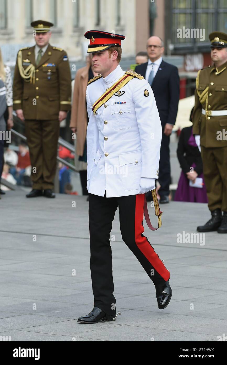 Prince Harry at the monument to the War of Independence in Freedom Square, Tallinn on the first day of his tour to Estonia. Stock Photo