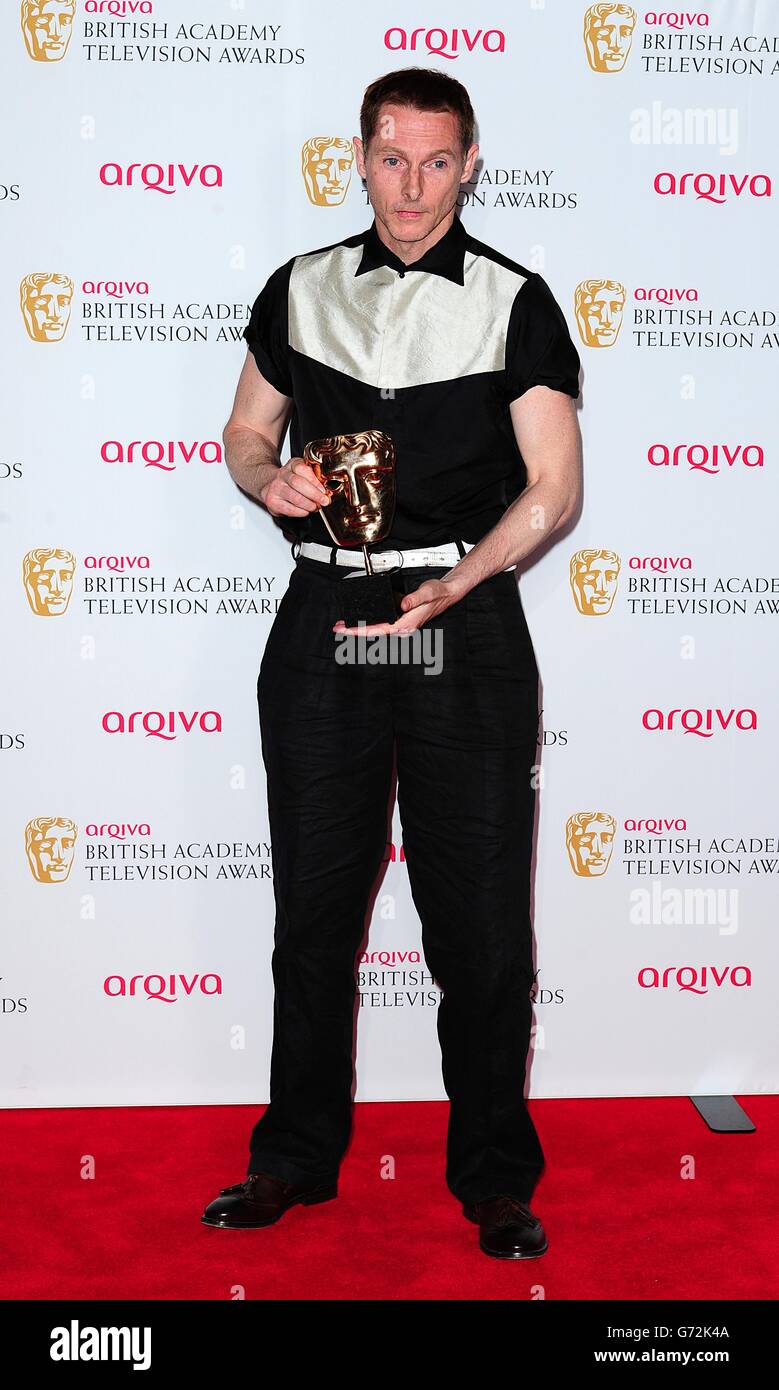 Sean Harris with the Leading Actor Award for Southcliffe, at the Arqiva British Academy Television Awards 2014 at the Theatre Royal, Drury Lane, London. Stock Photo