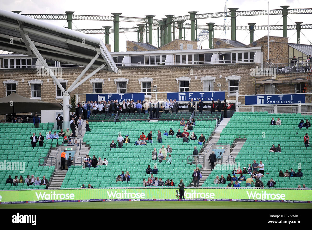 Fans begin to gather in the at the kia oval hires stock photography