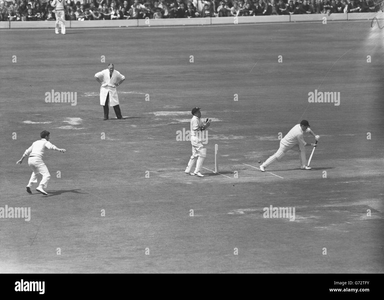 Philip gives chance of catch to wicket keeper wally grout hires stock