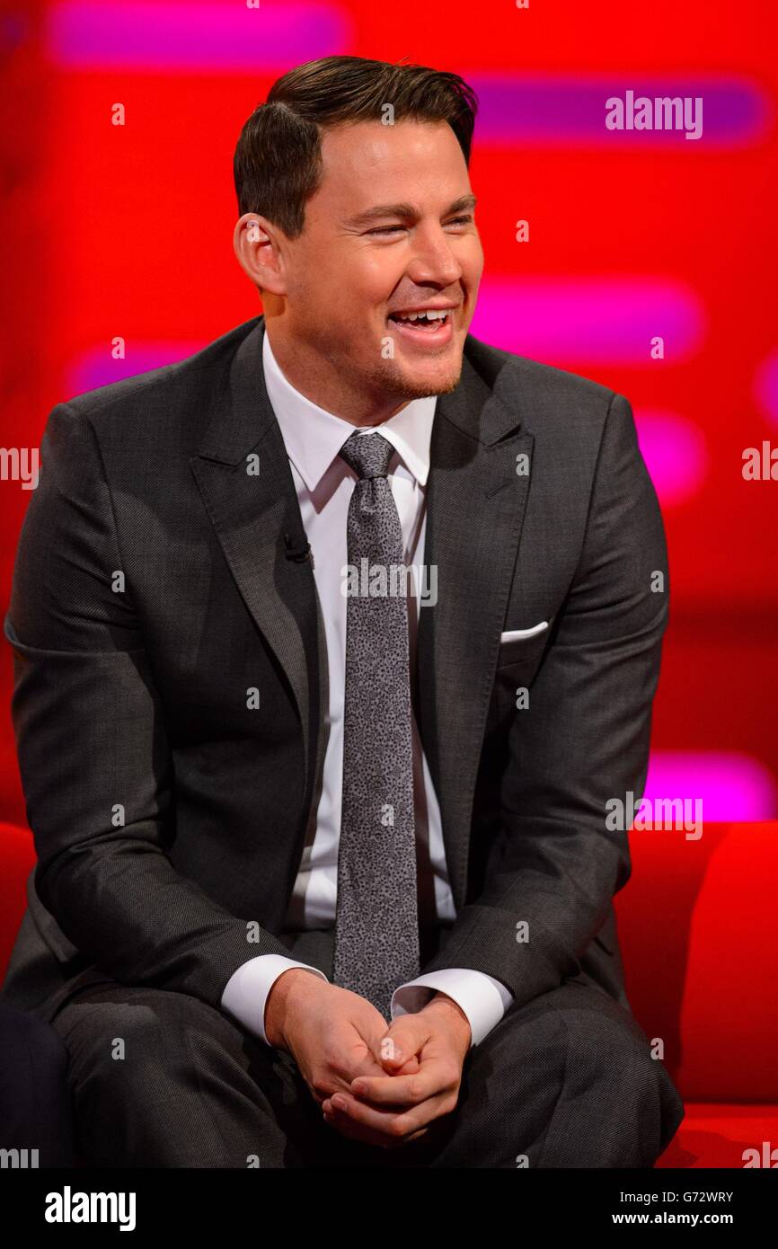 Channing Tatum during recording of the Graham Norton Show, at the London Studios, in central London. Stock Photo