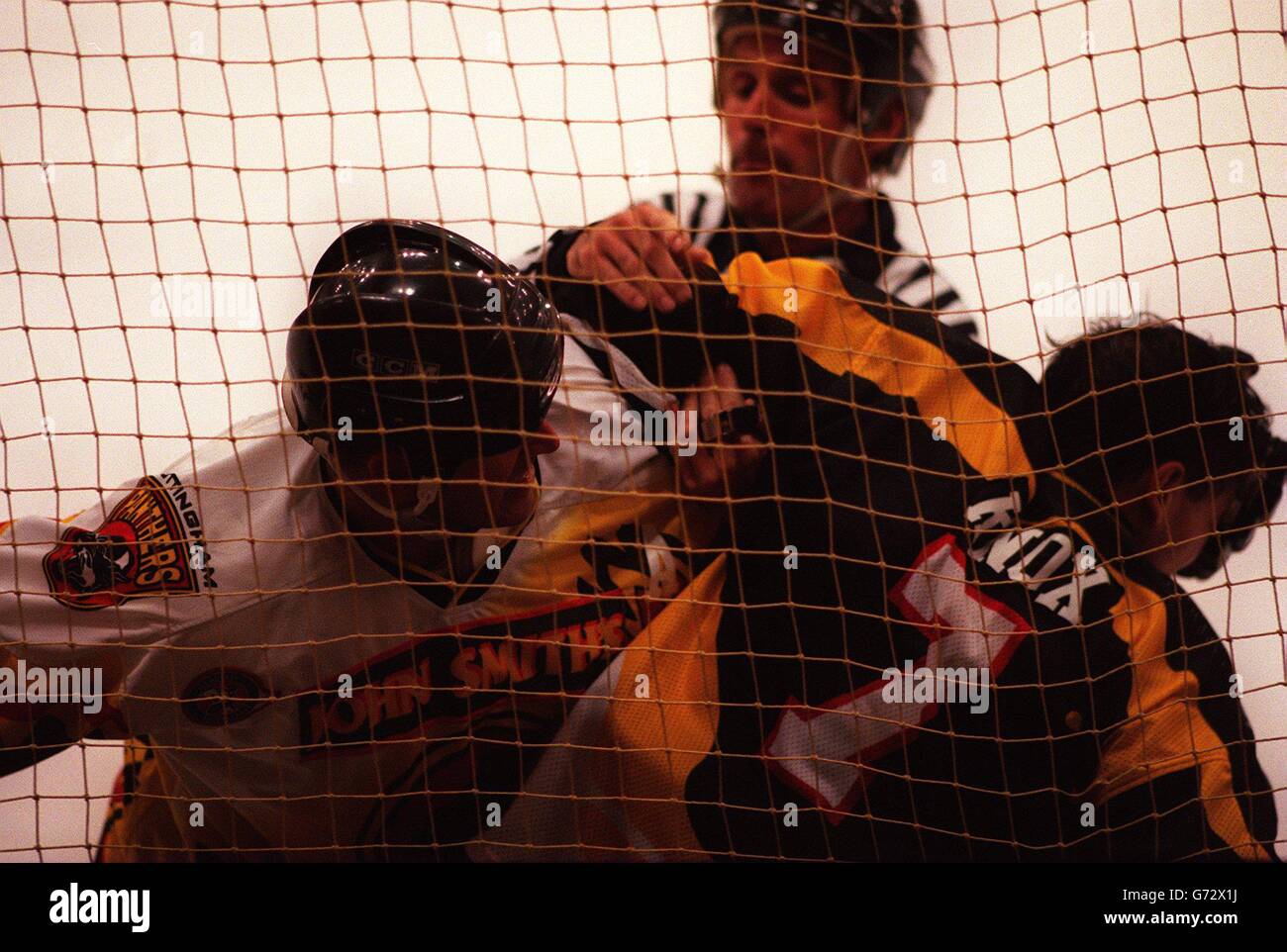 Ice Hockey Nottingham Panthers v Basingstoke Bison. Fighting breaks