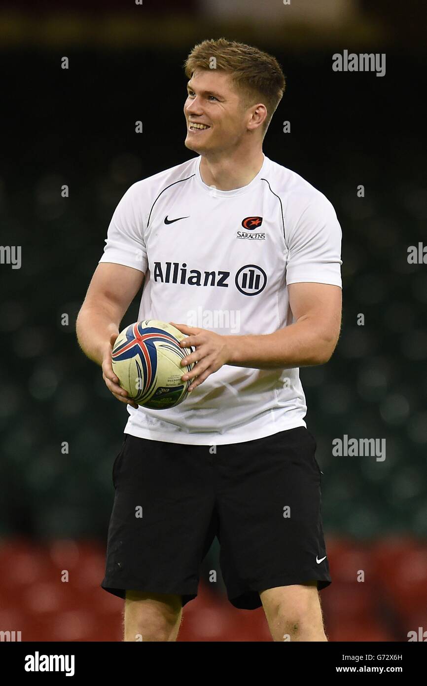 Rugby Union Heineken Cup Final RC Toulon v Saracens Saracens Training Session and Press Conference Millennium Stadium Stock Photo Alamy