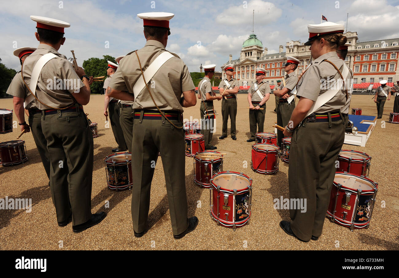 Royal Marines Beating Retreat rehearsals Stock Photo Alamy