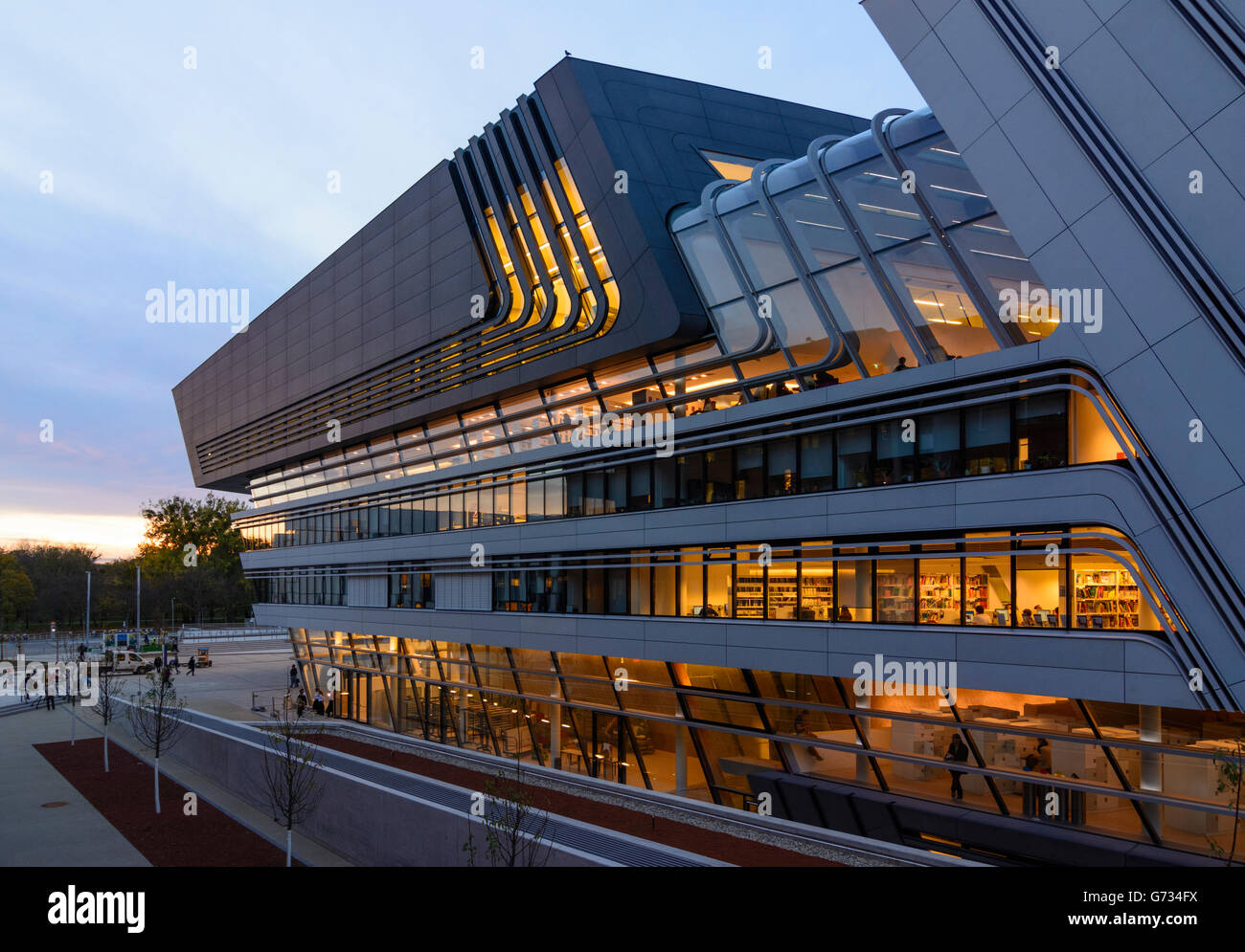 Campus WU Vienna University of Economics : Library & Learning Center ( LC  ), Wien, Vienna, Austria, Wien, 02 Stock Photo - Alamy