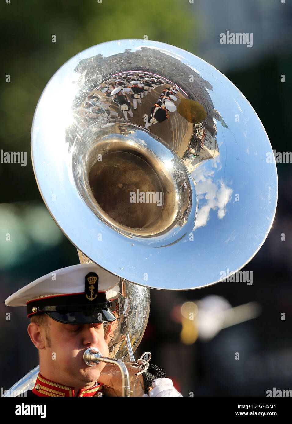 Royal Marines Stage Largest Ever Beating Retreat Stock Photo Alamy