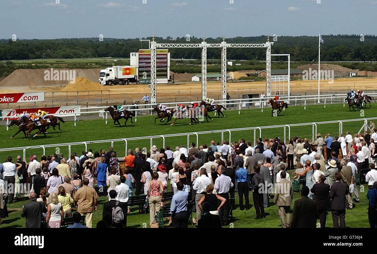 Racing From Ascot. Runners in The John Guest Brown Jack Stakes (Handicap) (ClassD) at Ascot Races. Stock Photo