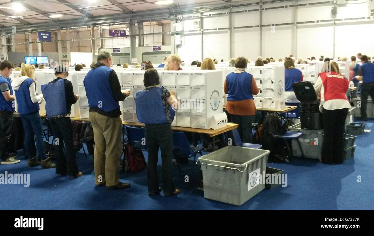 Counting for Northern Ireland's three seats in the European Parliament