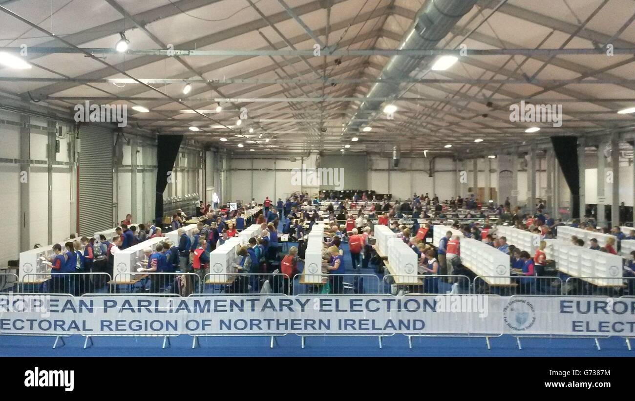 Counting for Northern Ireland's three seats in the European Parliament