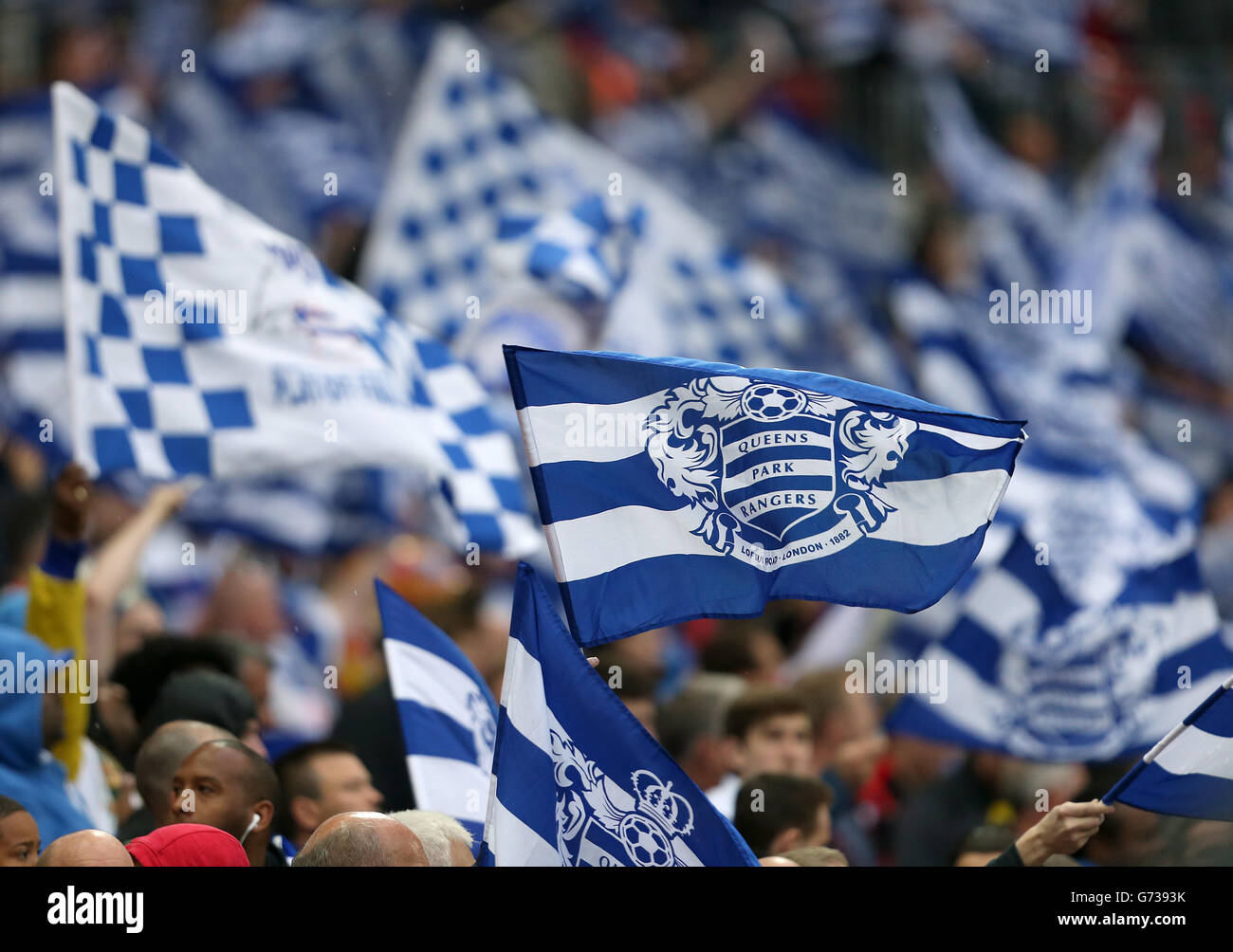 A view of Queens Park Rangers in the stands prior to the play off final at Wembley Stock Photo - Alamy
