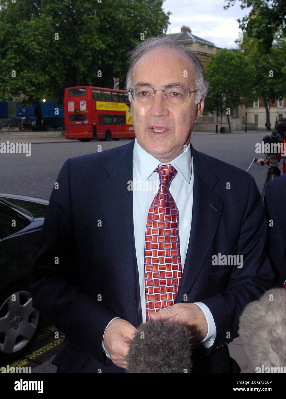 Conservative party leader michael arriving office in londons