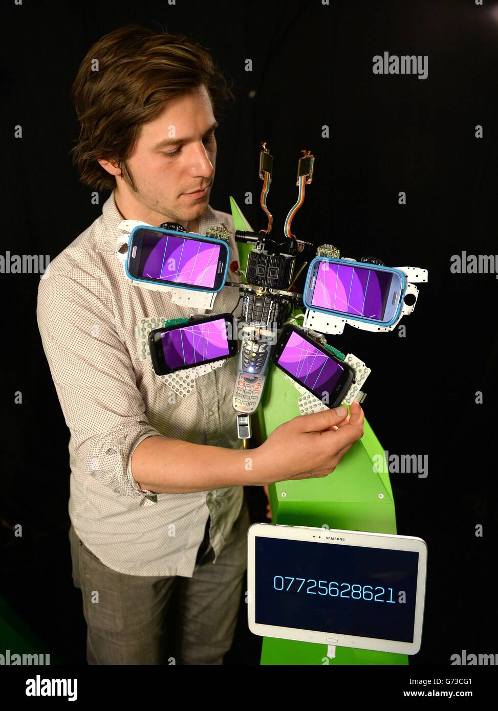 Mobile Phones re-born as Digital Butterflies Stock Photo - Alamy