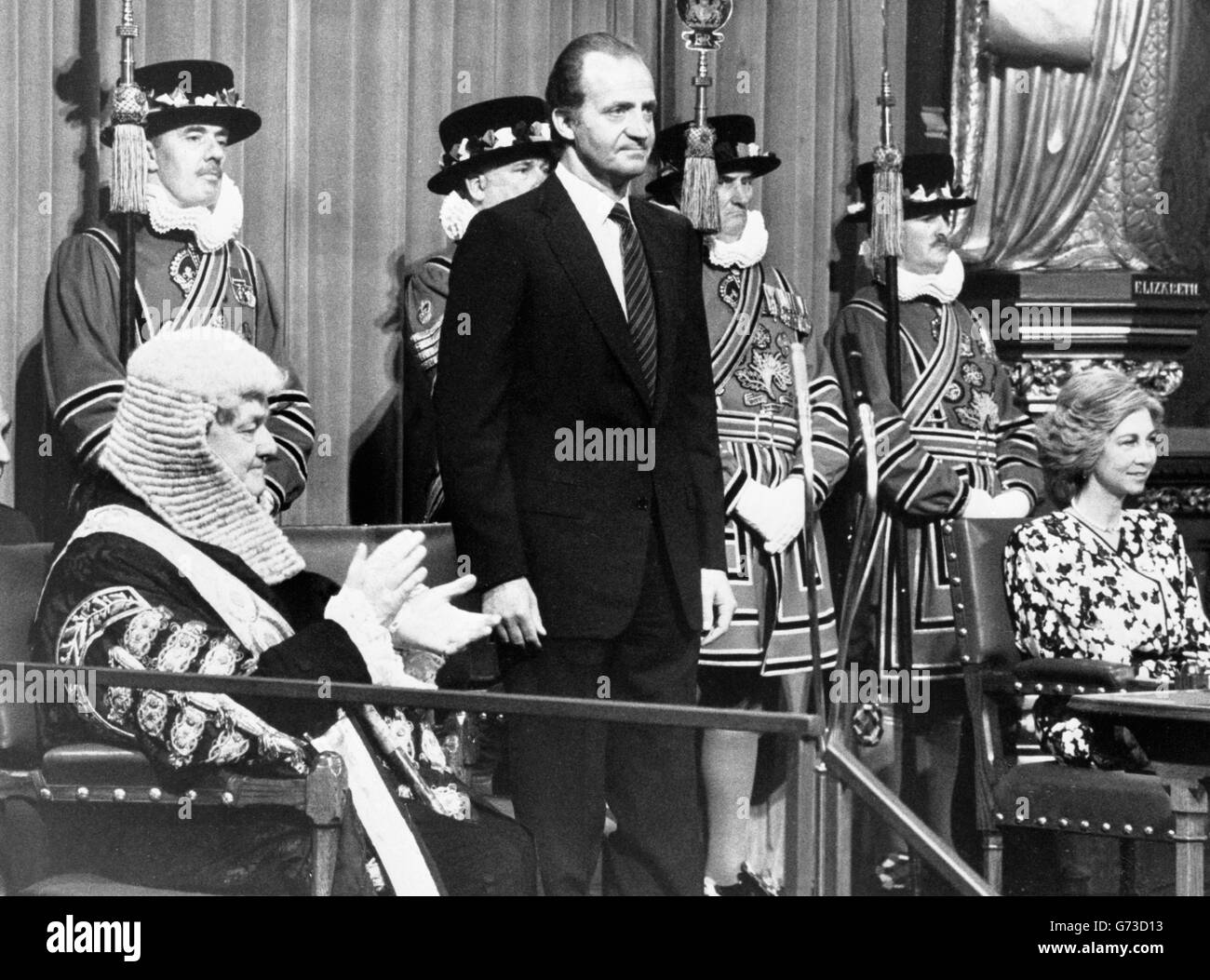 Royalty - King Juan Carlos - Houses of Parliament, London Stock Photo