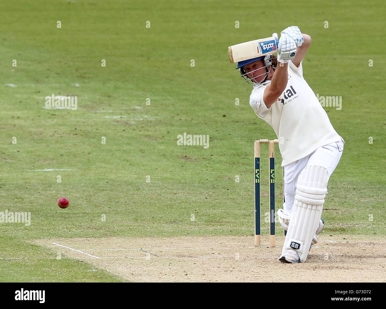 Gloucestershire's Hamish Marshall bats during the LV County Championship match at Grace Road, Leicester. Stock Photo