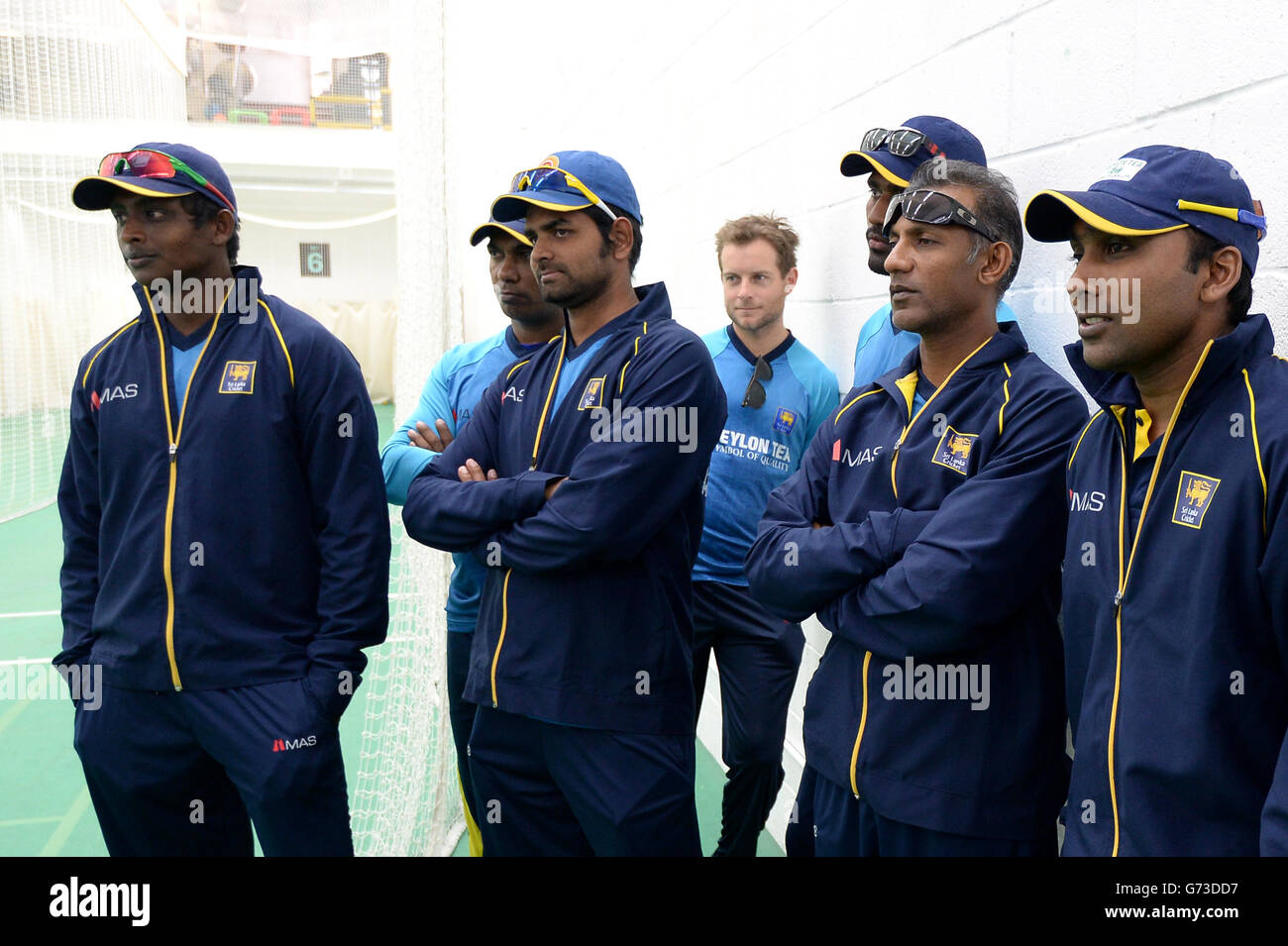 Members of the Sri Lanka national cricket team during a nets session ...