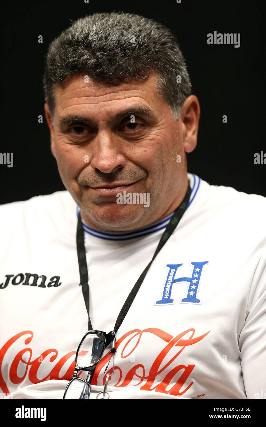 Luis Fernando Suarez during a press conference at the Sun Life Stadium, Miami, USA. PRESS ASSOCIATION Photo. Picture date: Friday June 6, 2014. See PA story SOCCER Honduras. Photo credit should read: Mike Egerton/PA Wire. RESTRICTIONS: Use subject to FA restrictions. Editorial use only. Commercial use only with prior written consent of the FA. No editing except cropping. Call +44 (0)1158 447447 or see www.paphotos.com/info/ for full restrictions and further information. during a training session at Barry University, Miami, USA. PRESS ASSOCIATION Photo. Picture date: Friday June 6, 2014. See Stock Photo