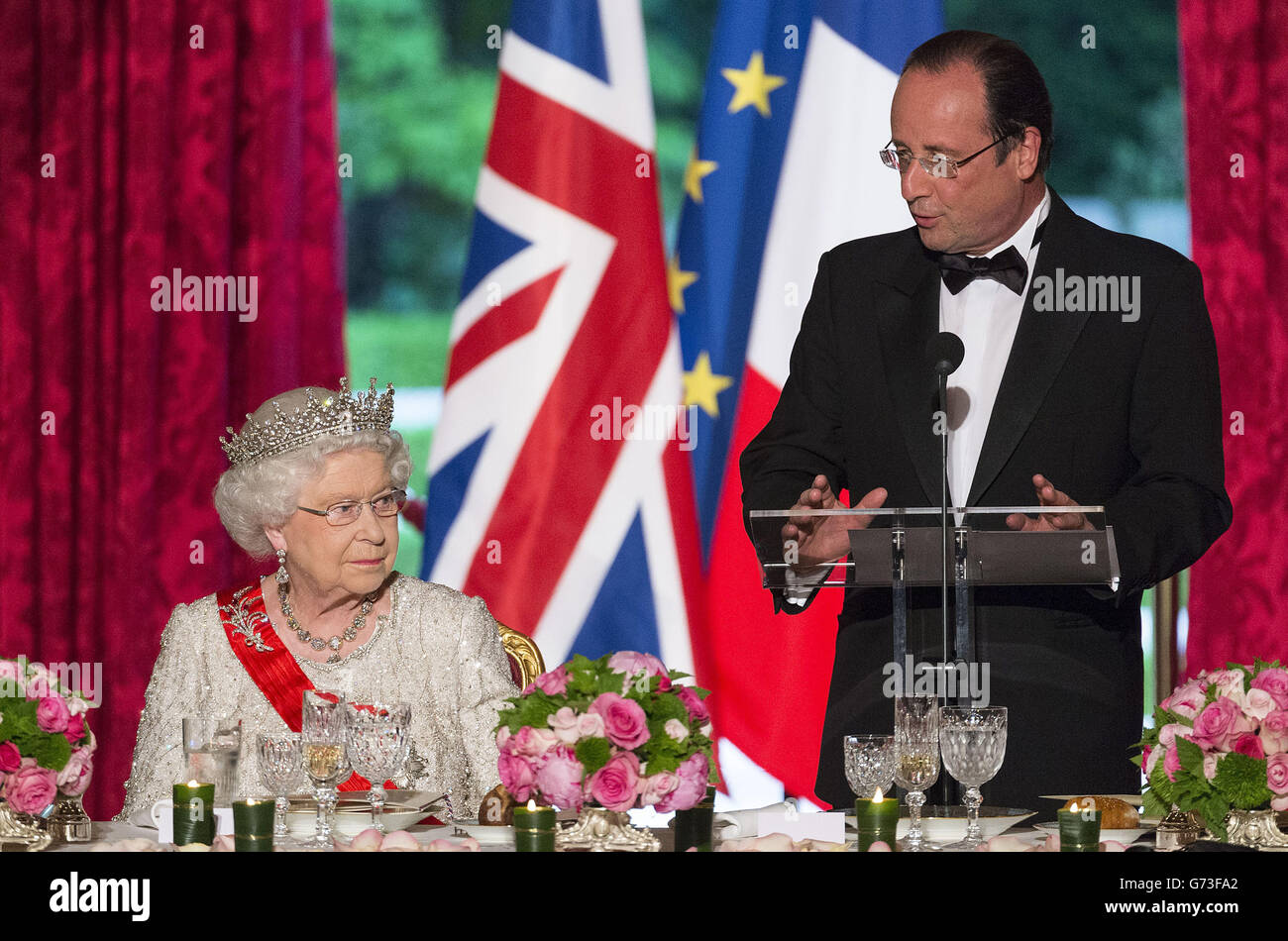Queen elizabeth ii during state banquet at the elysee palace hi-res stock  photography and images - Alamy