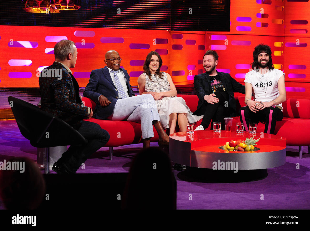 Keira knightley kasabian filming graham norton show london studios hi