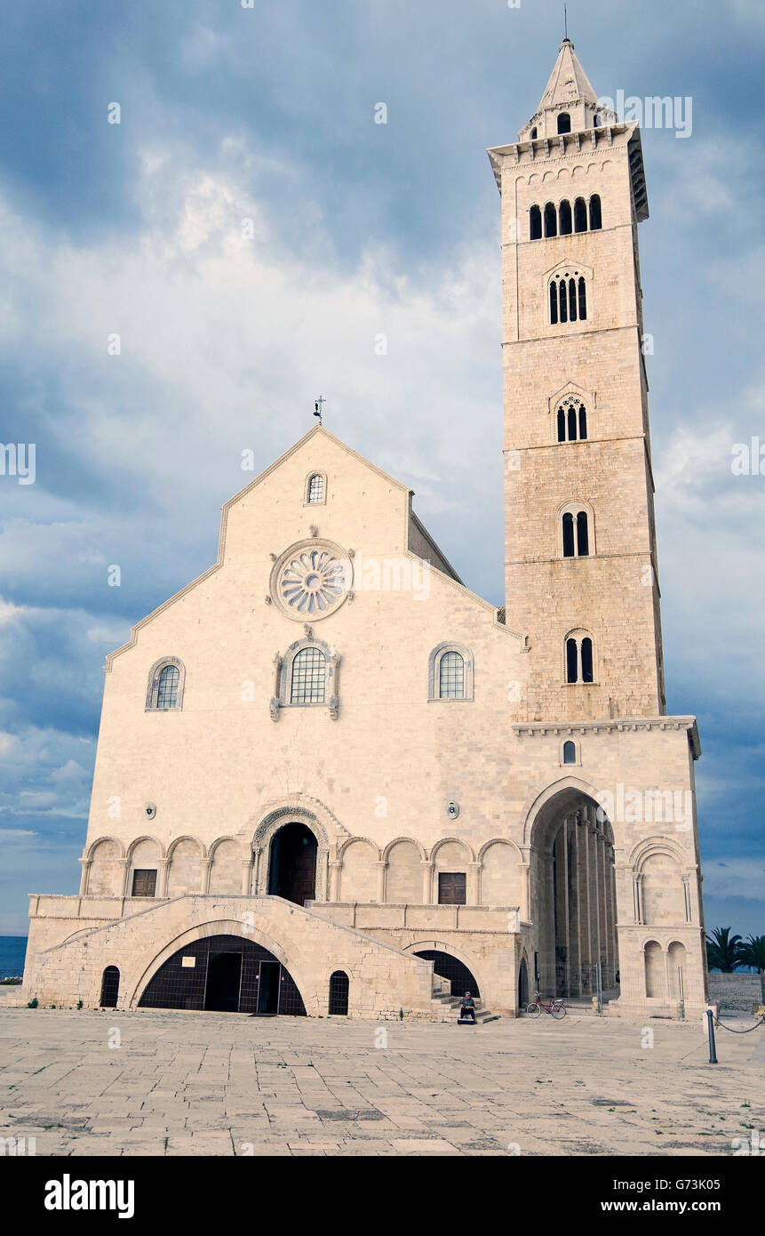 Romanesque Cathedral Trani, Puglia, Italy, Storm Stock Photo