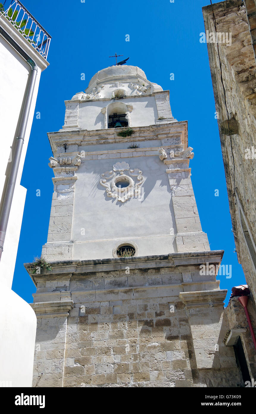 Vieste, Puglia, S Italy, Campanile of Cathedral Stock Photo