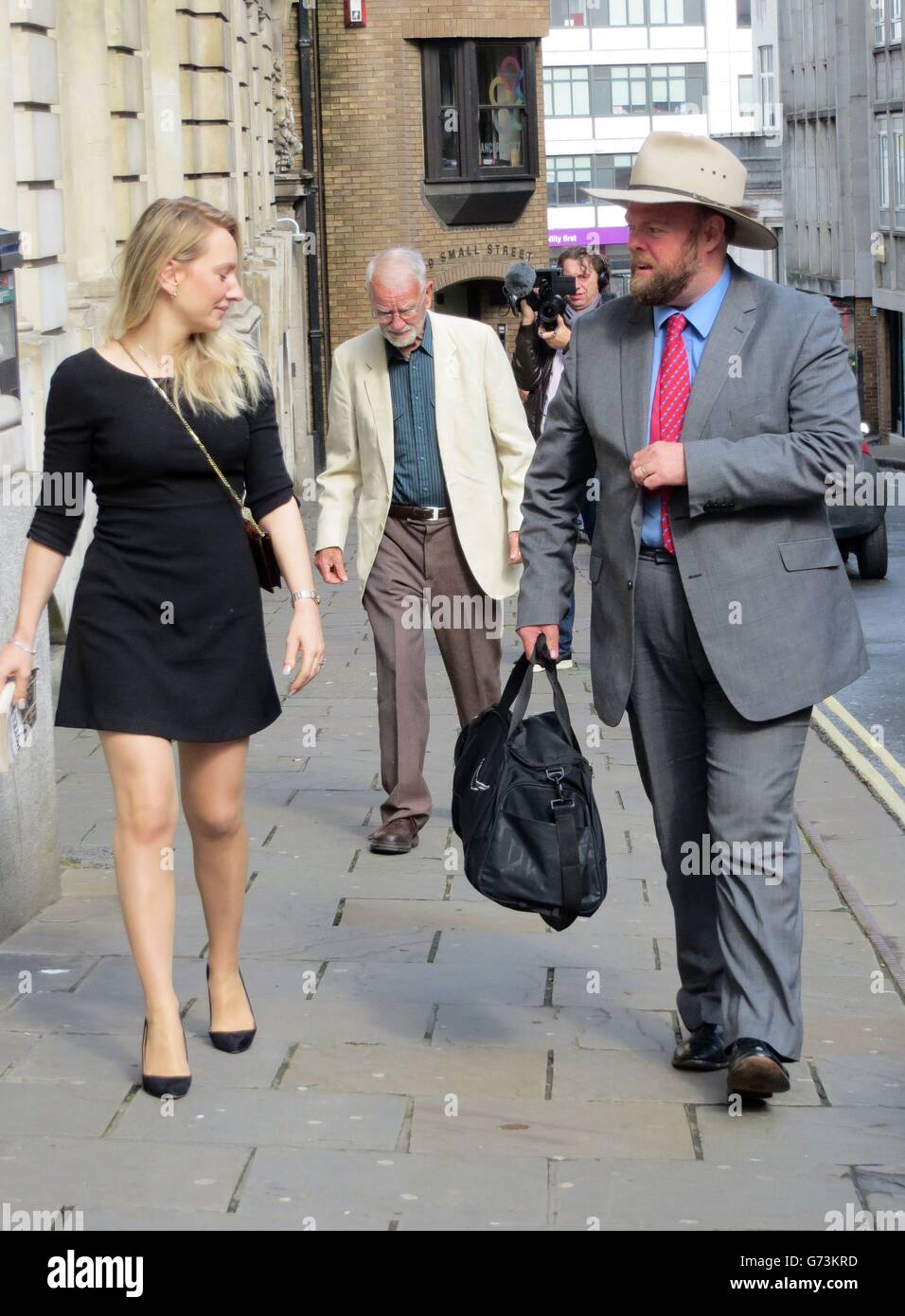 Arrives with his wife lois at bristol crown hires stock photography
