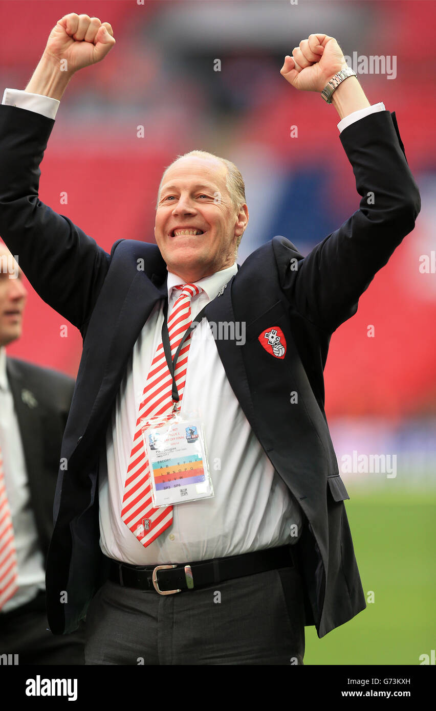 Paul Douglas, Rotherham United, celebrates at the end of the game Stock