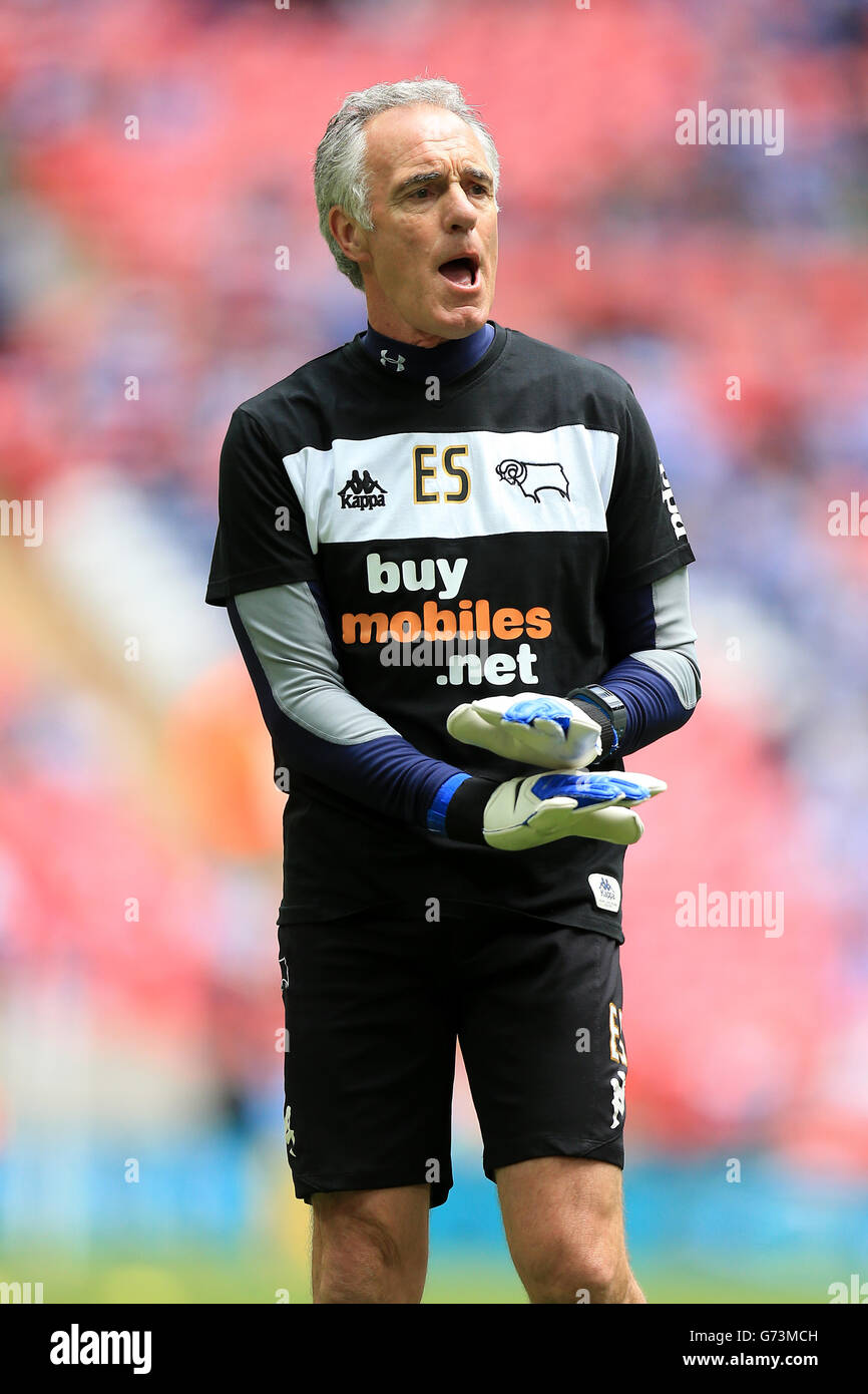 Soccer - Sky Bet Championship - Play Off - Final - Derby County v Queens Park Rangers - Wembley Stadium. Derby County goalkeeping coach Eric Steele Stock Photo