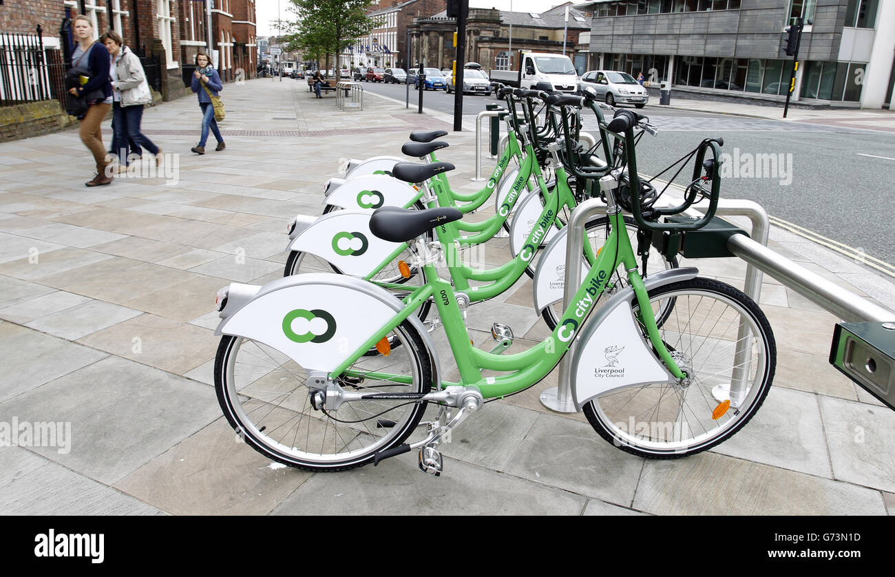 Liverpool city bike hire hires stock photography and images Alamy