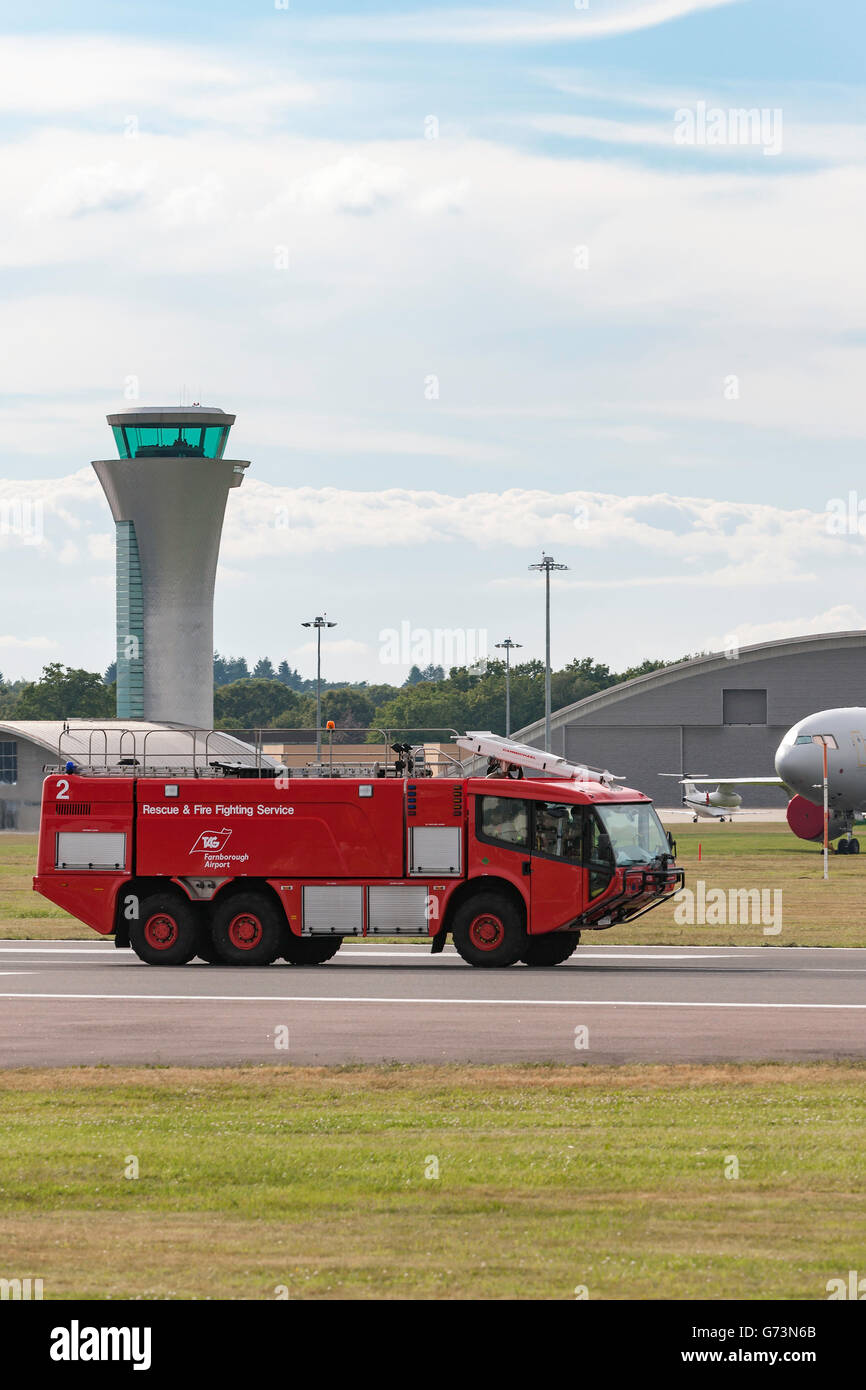 Aviation Fire Fighting truck at the TAG airport Farnborough Stock Photo