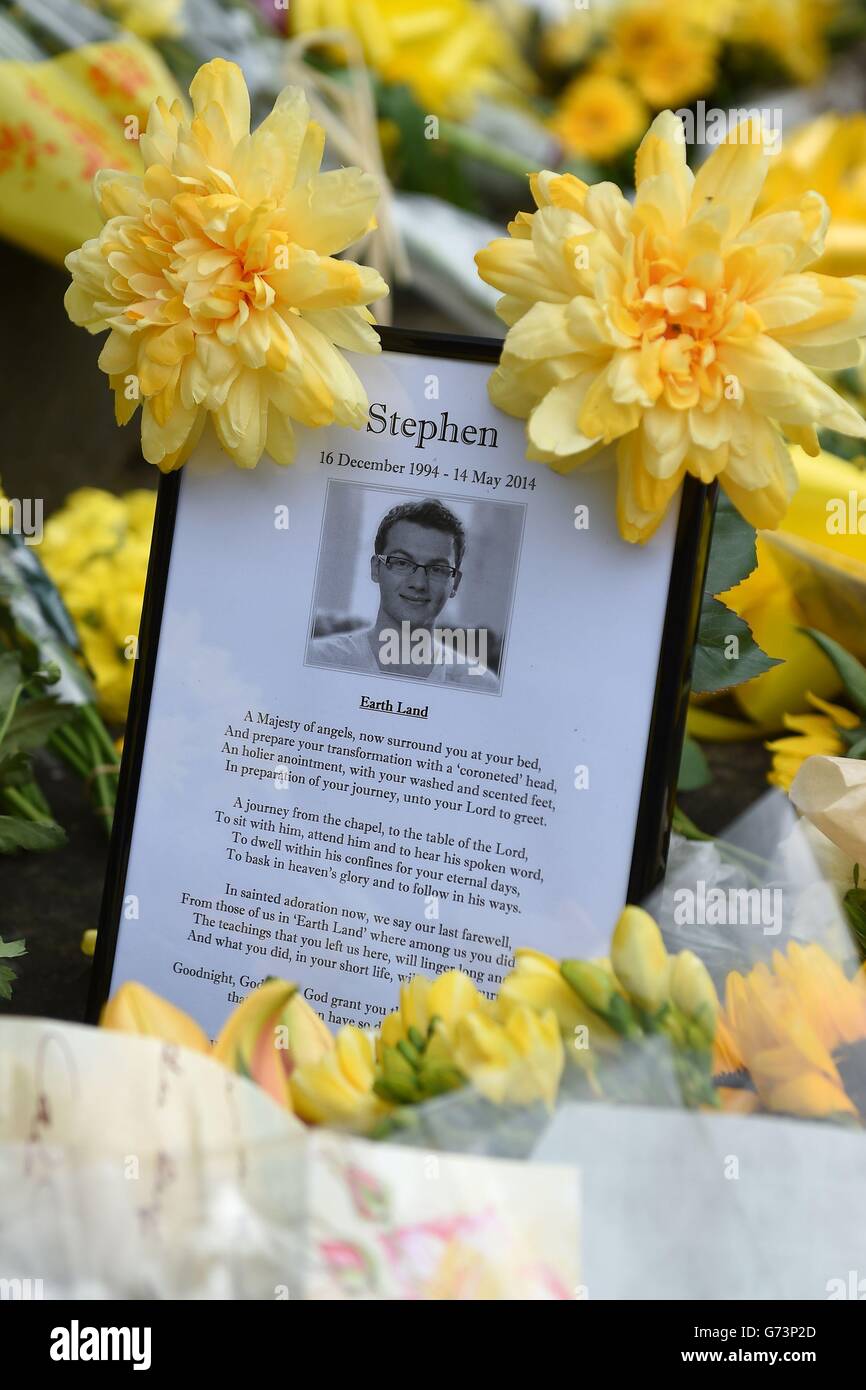 Flowers are laid in memory of Stephen Sutton during a two day vigil for him at Lichfield