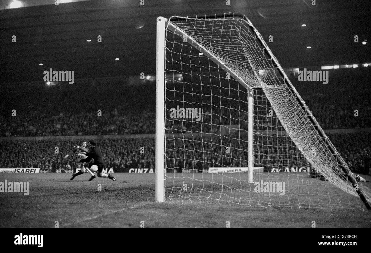 United's Goal. Stock Photo