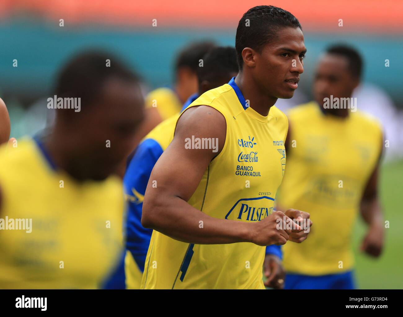 Soccer - World Cup 2014 - Miami Training Camp - England v Ecuador - Ecuador Training Session - Sun Life Stadium Stock Photo