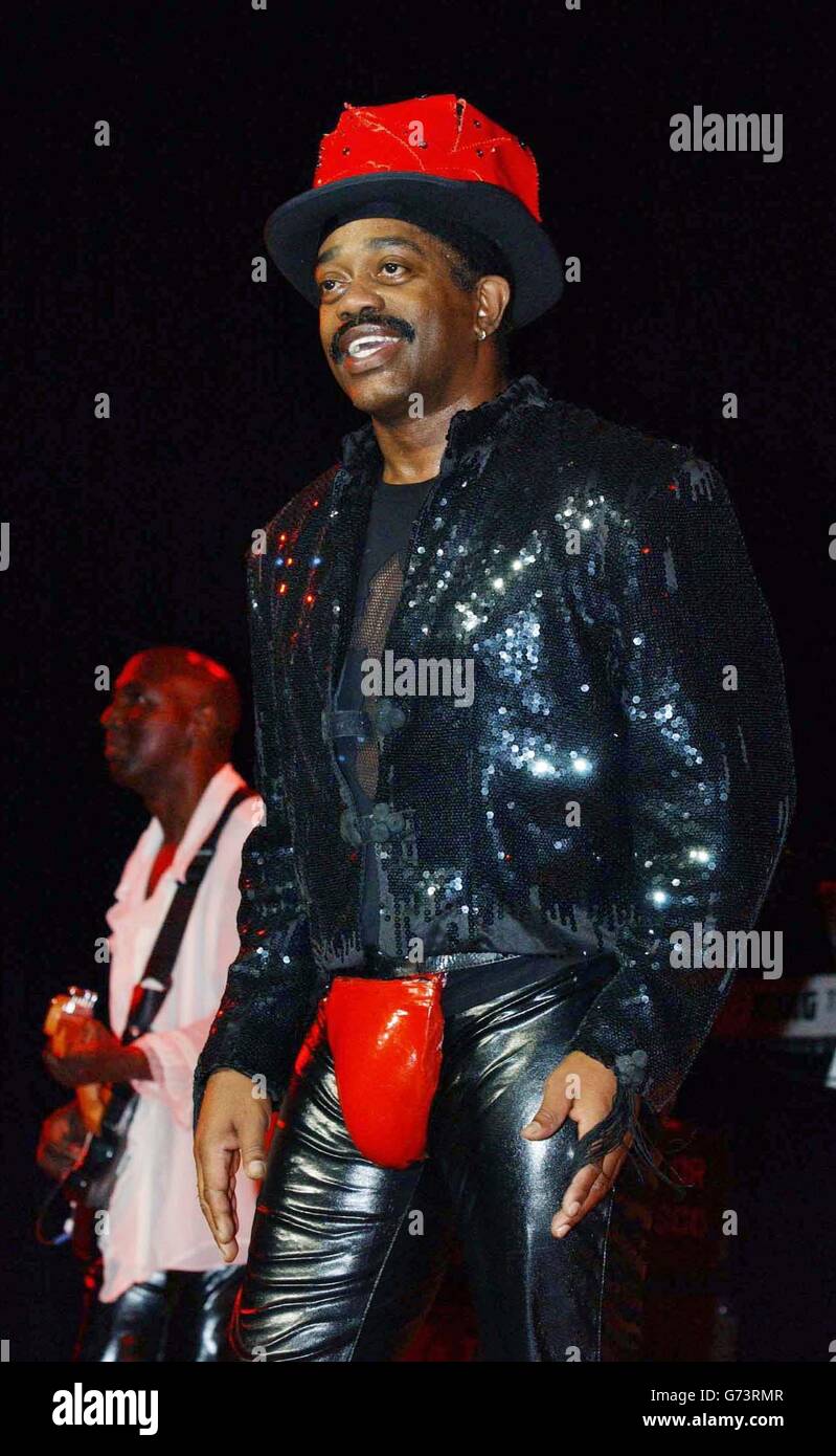 US band Cameo performs live on stage during his exclusive UK gig, at Fairfield Hall in Croydon, Surrey. The singer had a hit in the 80s with single 'Word Up'. Stock Photo