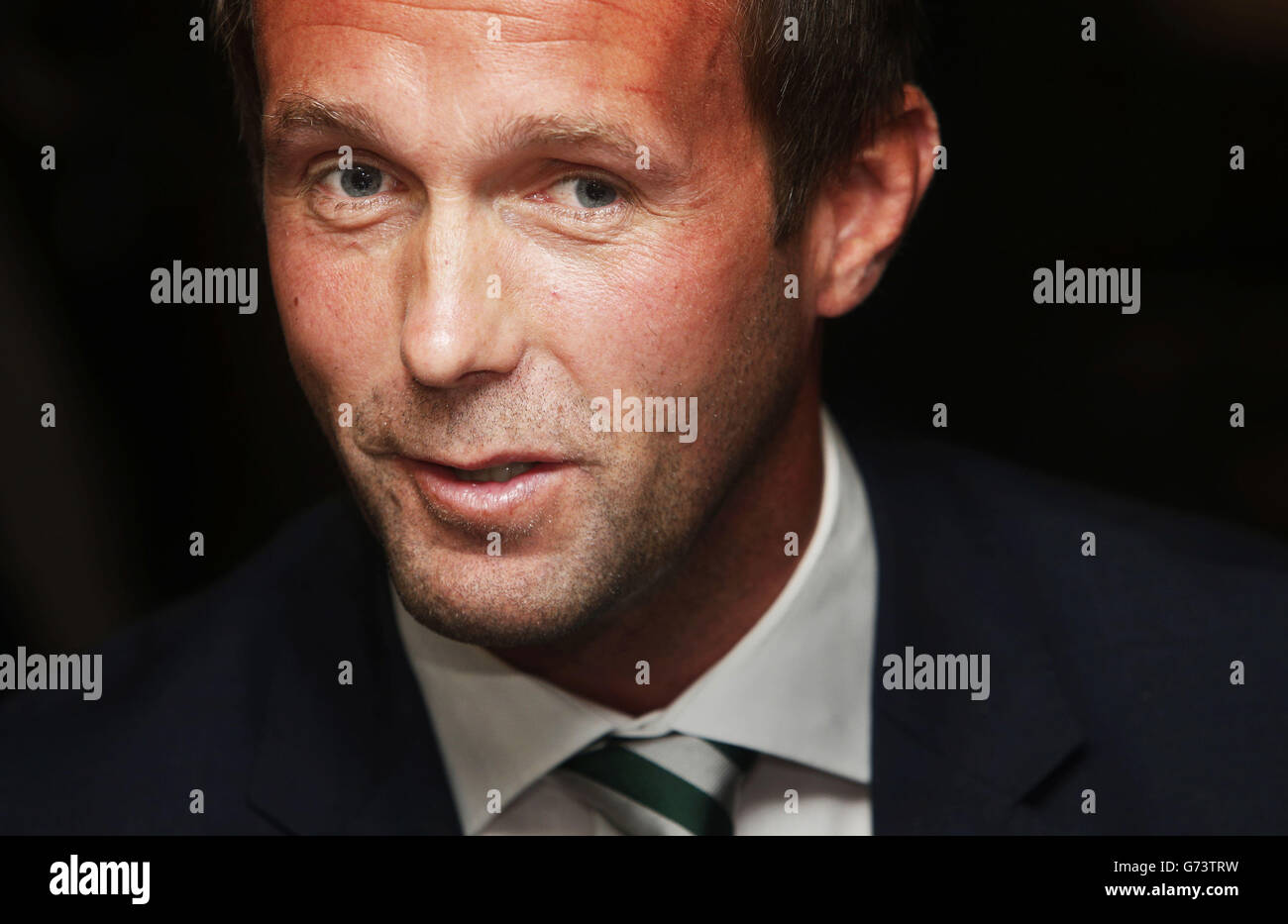 Soccer - Scottish Premier League - Celtic Press Conference - Celtic Park. Ronny Deila is unveiled as the new Celtic manage during a press conference at Celtic Park, Glasgow. Stock Photo